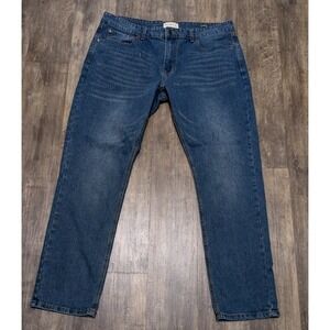 Smith & Mills Mens 38x32 Blue Straight Leg Stretch Denim Jeans Medium Wash